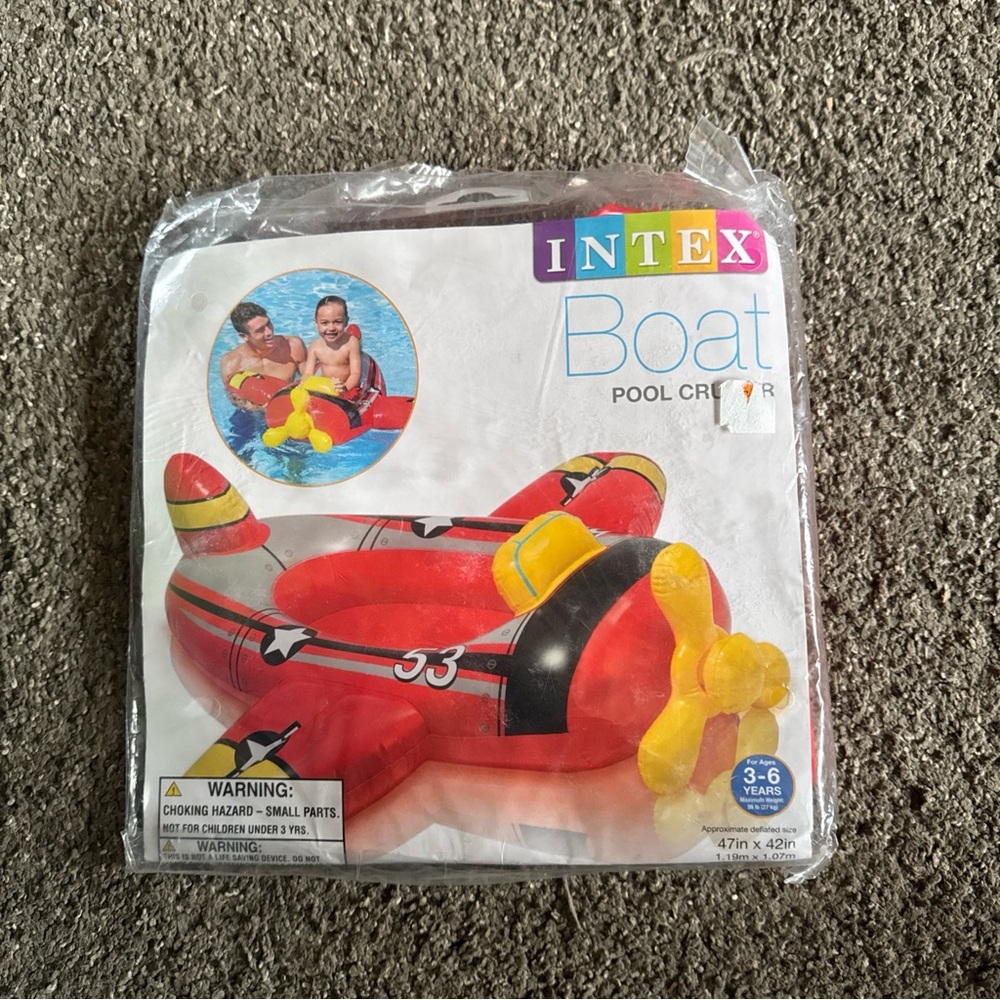 Intex Red Inflatable Kids Boat with Yellow Propeller